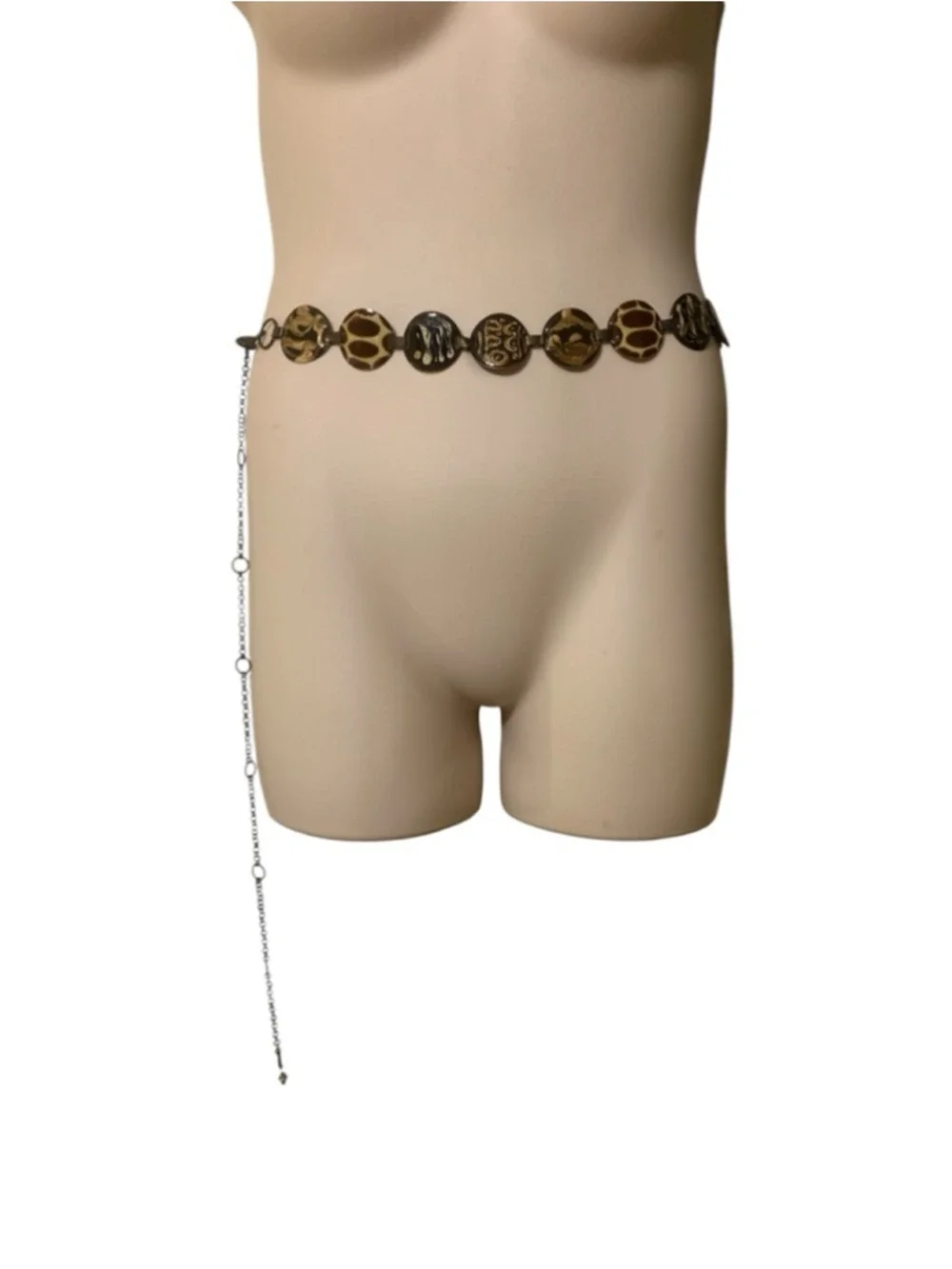Women's Unbranded Brown Gold Animal print Volup Chain Belt One Size